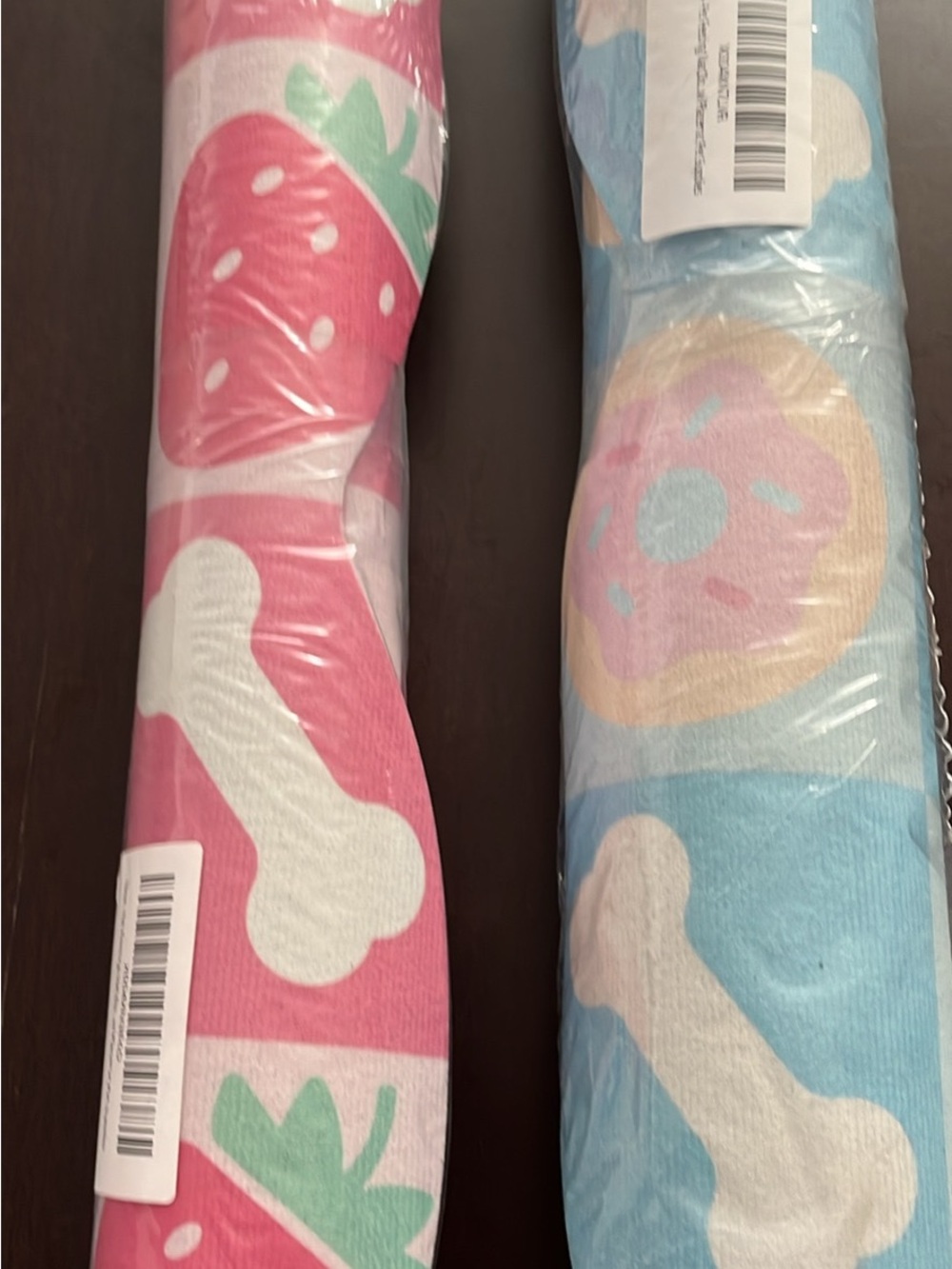 Pet Placemat- Bone Shaped- Pink with Strawberries or Blue with Donuts